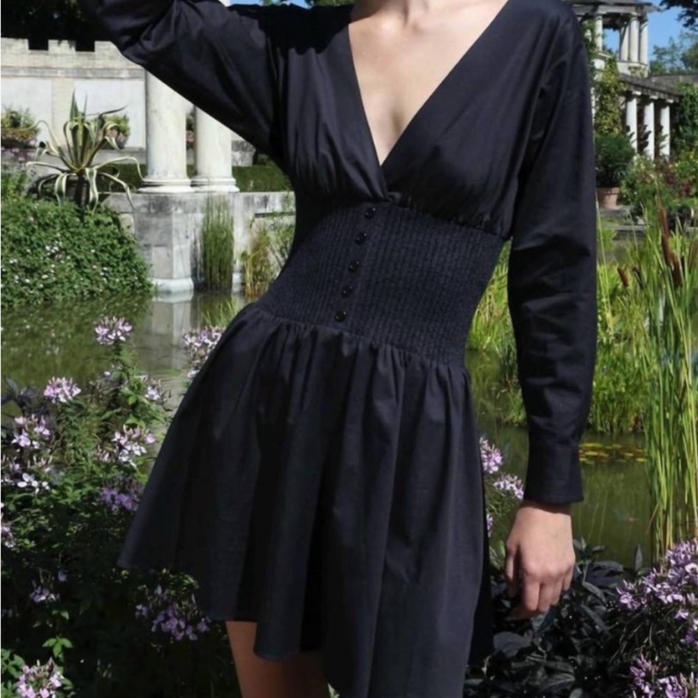 NAADAM Black Fit and Flare Cocktail Dress